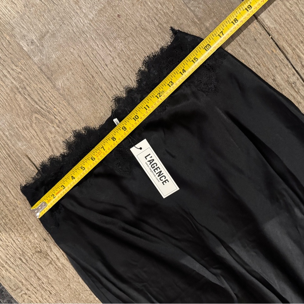 L’Agence Loyal Lace Trim Skirt in Black. - Picture 6 of 10